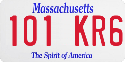 MA license plate 101KR6