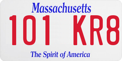 MA license plate 101KR8