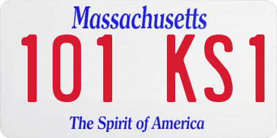MA license plate 101KS1