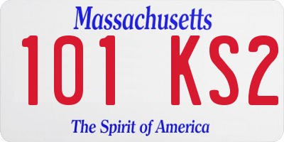 MA license plate 101KS2