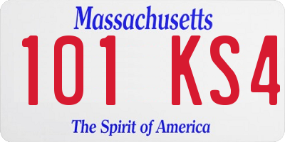 MA license plate 101KS4