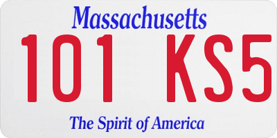 MA license plate 101KS5