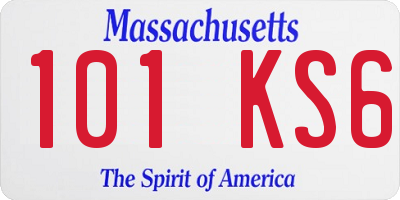 MA license plate 101KS6