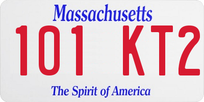MA license plate 101KT2