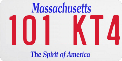 MA license plate 101KT4