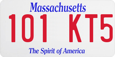 MA license plate 101KT5