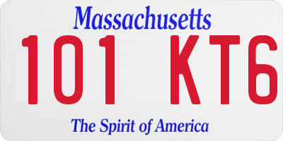 MA license plate 101KT6
