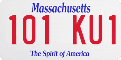 MA license plate 101KU1