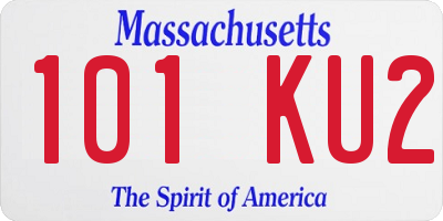 MA license plate 101KU2