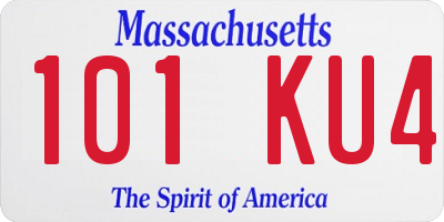 MA license plate 101KU4