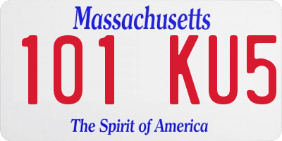 MA license plate 101KU5