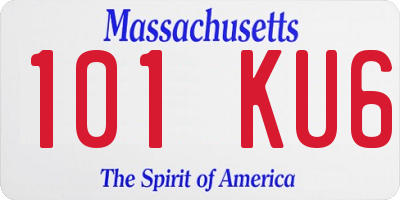 MA license plate 101KU6
