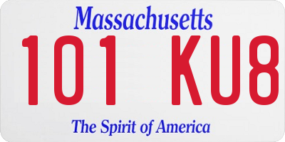 MA license plate 101KU8