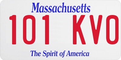 MA license plate 101KV0