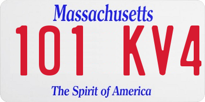 MA license plate 101KV4