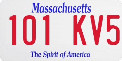MA license plate 101KV5