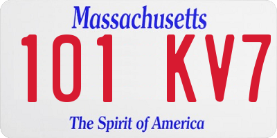 MA license plate 101KV7