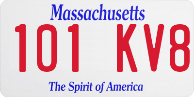 MA license plate 101KV8