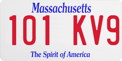 MA license plate 101KV9