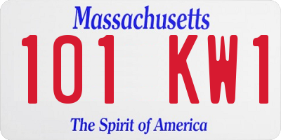 MA license plate 101KW1