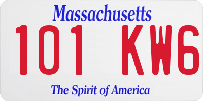 MA license plate 101KW6