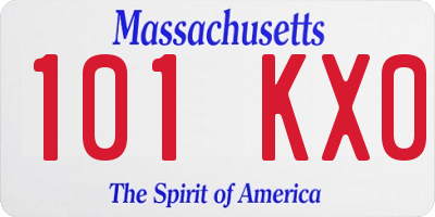 MA license plate 101KX0