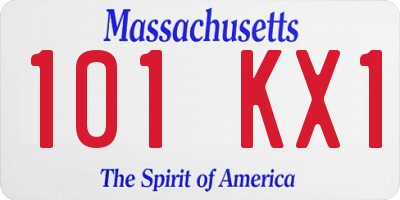 MA license plate 101KX1