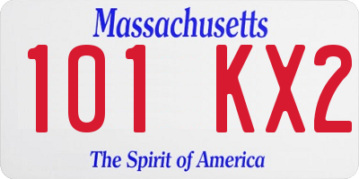 MA license plate 101KX2