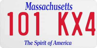 MA license plate 101KX4