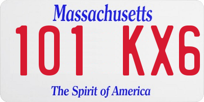 MA license plate 101KX6