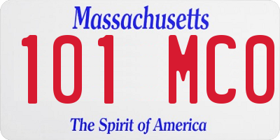 MA license plate 101MC0
