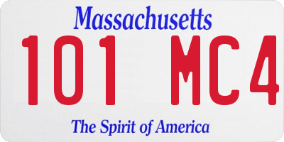 MA license plate 101MC4