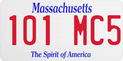 MA license plate 101MC5