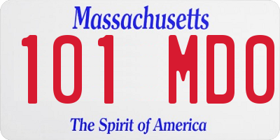 MA license plate 101MD0
