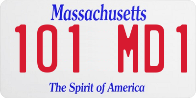MA license plate 101MD1