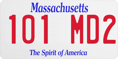 MA license plate 101MD2