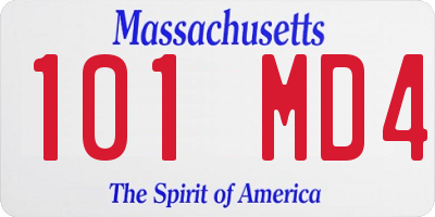 MA license plate 101MD4
