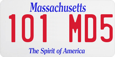 MA license plate 101MD5