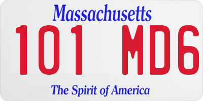MA license plate 101MD6