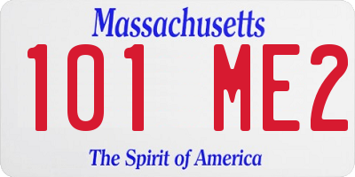 MA license plate 101ME2