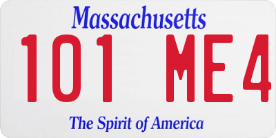 MA license plate 101ME4