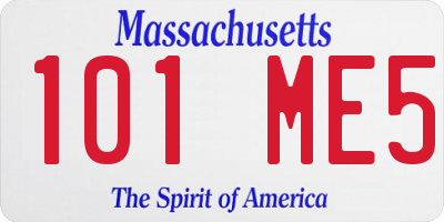 MA license plate 101ME5