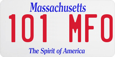MA license plate 101MF0