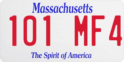 MA license plate 101MF4