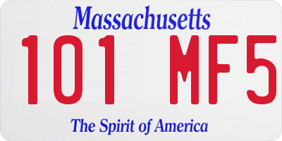 MA license plate 101MF5