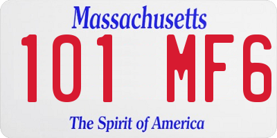 MA license plate 101MF6