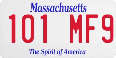 MA license plate 101MF9