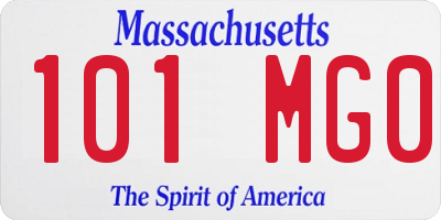 MA license plate 101MG0