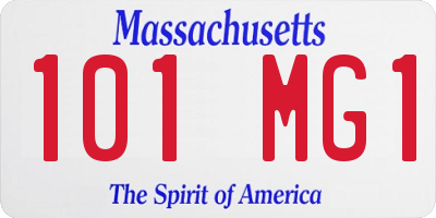 MA license plate 101MG1