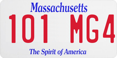 MA license plate 101MG4